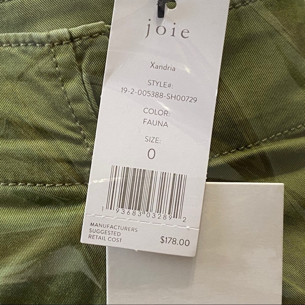 JOIE Xandria olive green paper bag high waist shorts - Picture 12 of 12